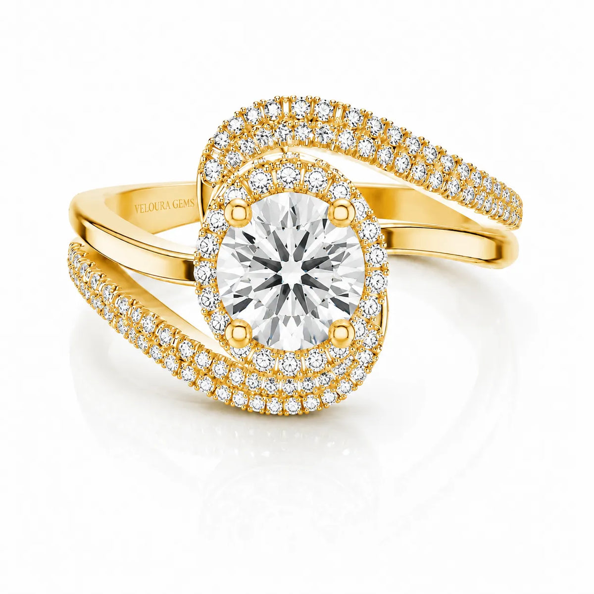 Oval Radiance Twist Engagement Ring