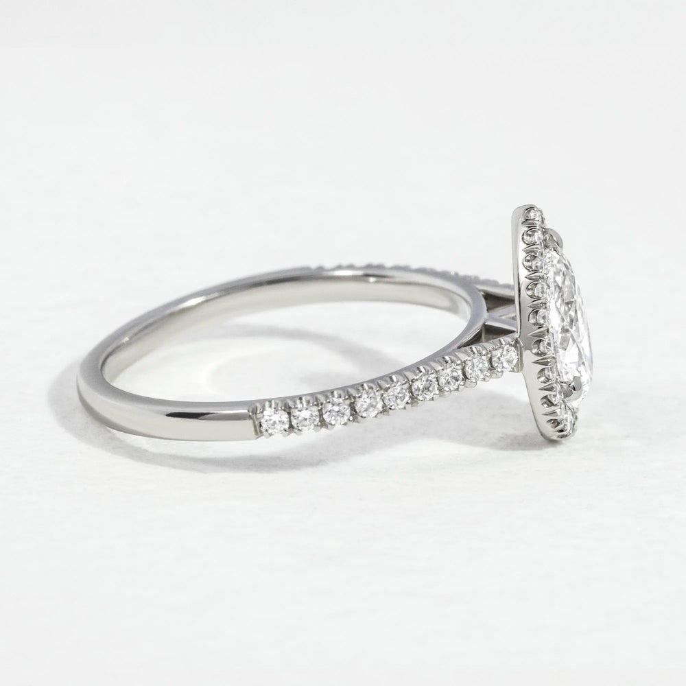 Elongated Pear Cut Labgrown Engagement Ring