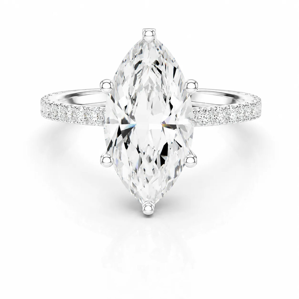 The Imperial Reflection & Side Diamond Engagement Ring