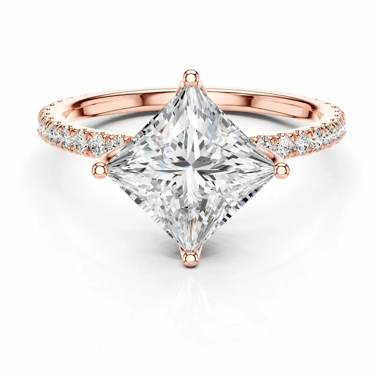 The Imperial Reflection & Side Diamond Engagement Ring
