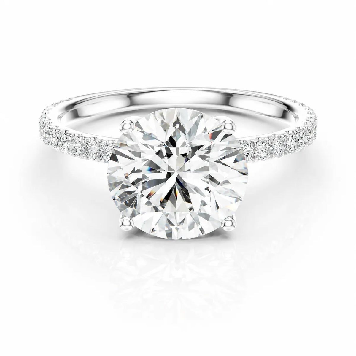 The Imperial Reflection & Side Diamond Engagement Ring