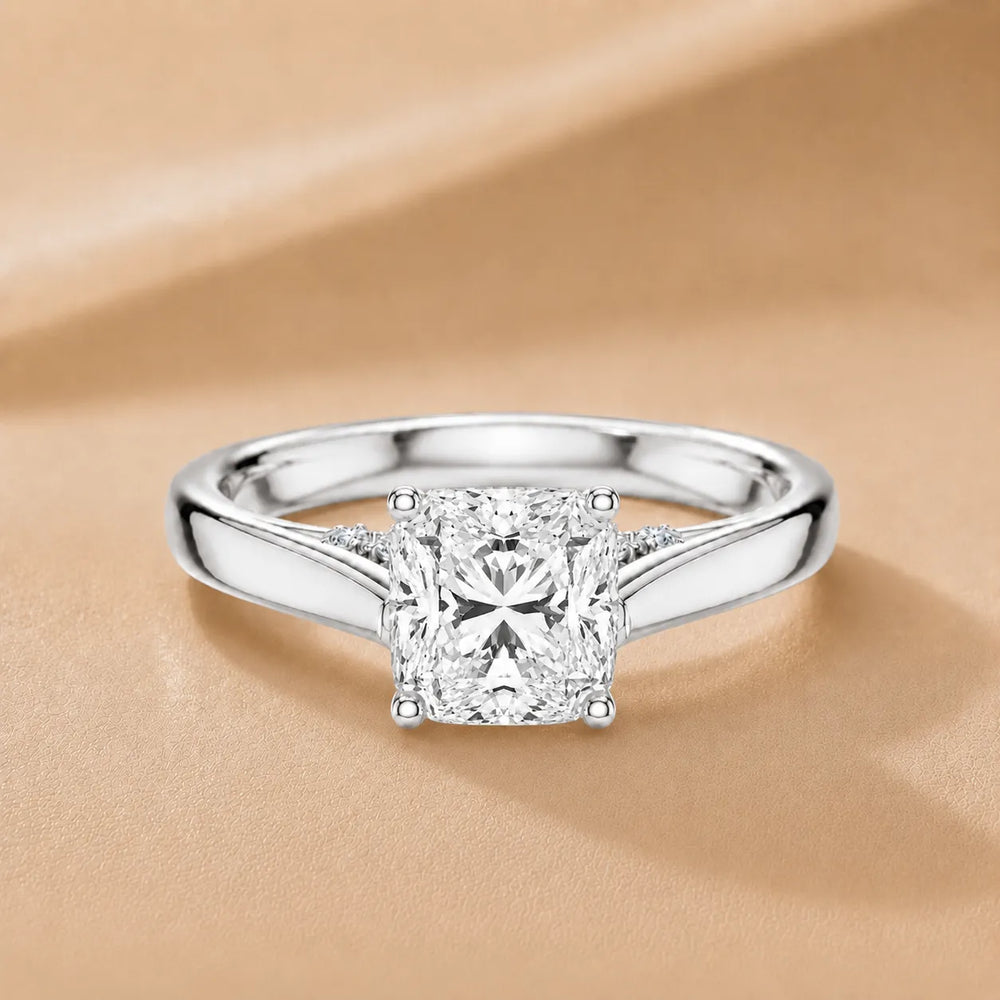 The Aurora Solitaire Side Diamond Engagement Ring