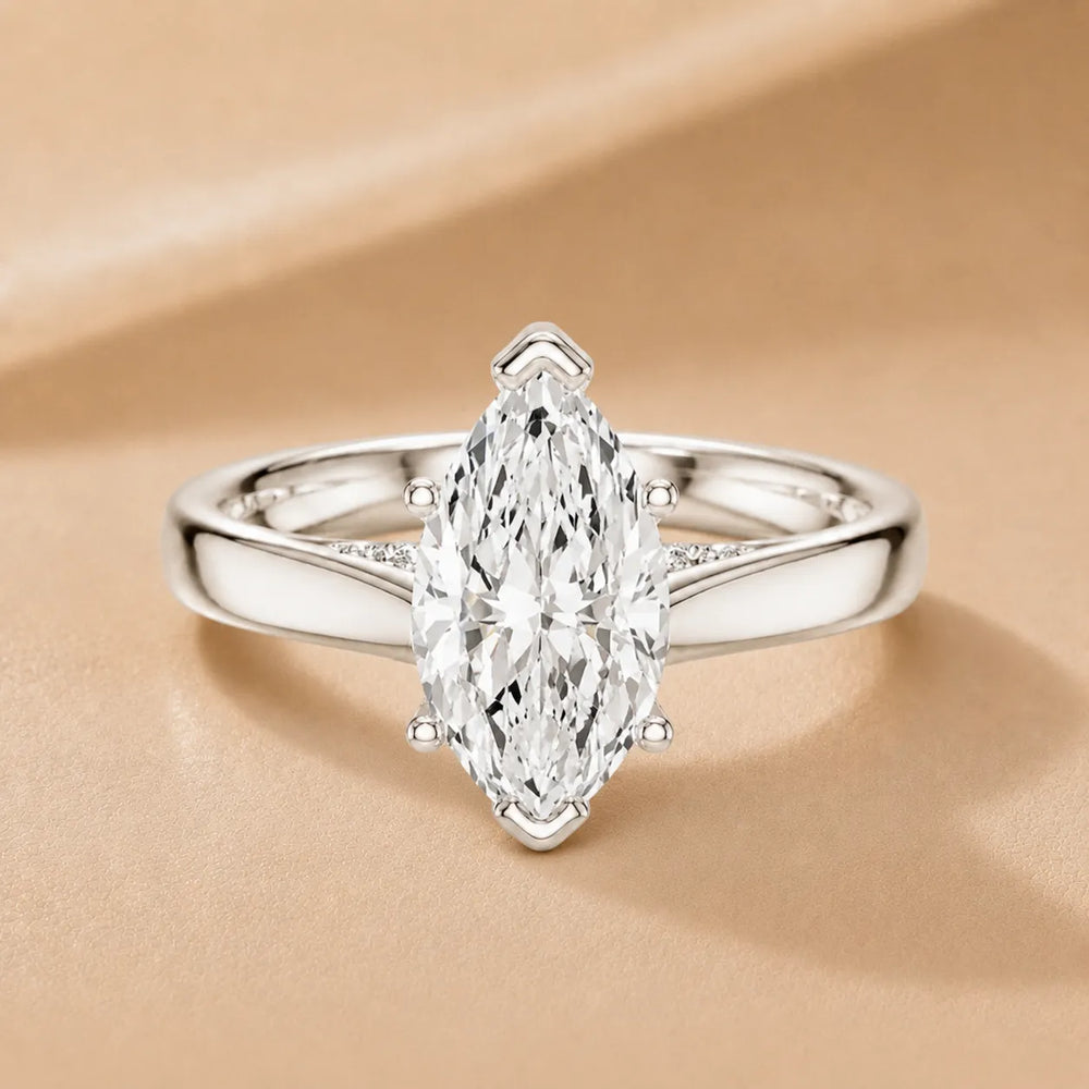 The Aurora Solitaire Side Diamond Engagement Ring