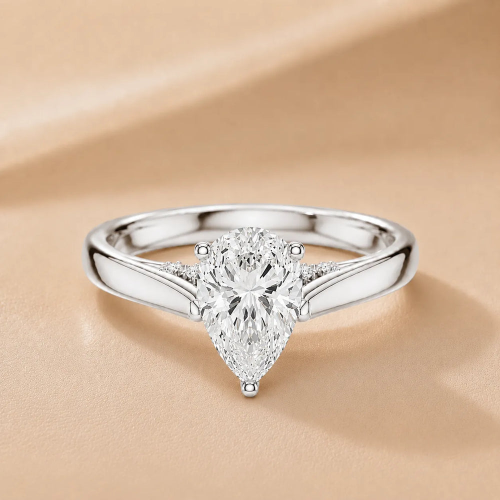 The Aurora Solitaire Side Diamond Engagement Ring