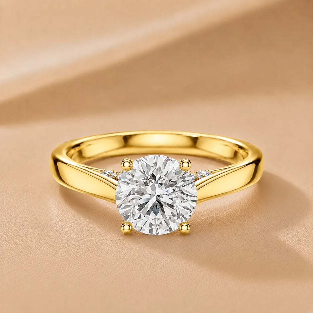 The Aurora Solitaire Side Diamond Engagement Ring