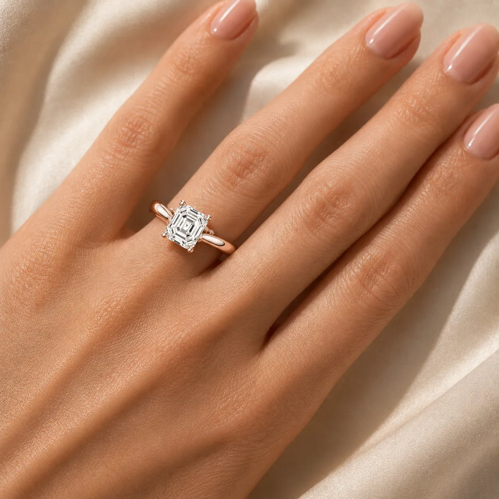 The Aurora Solitaire Side Diamond Engagement Ring