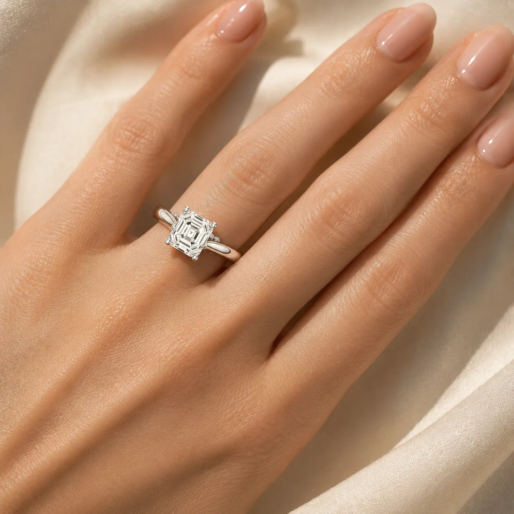 The Aurora Solitaire Side Diamond Engagement Ring