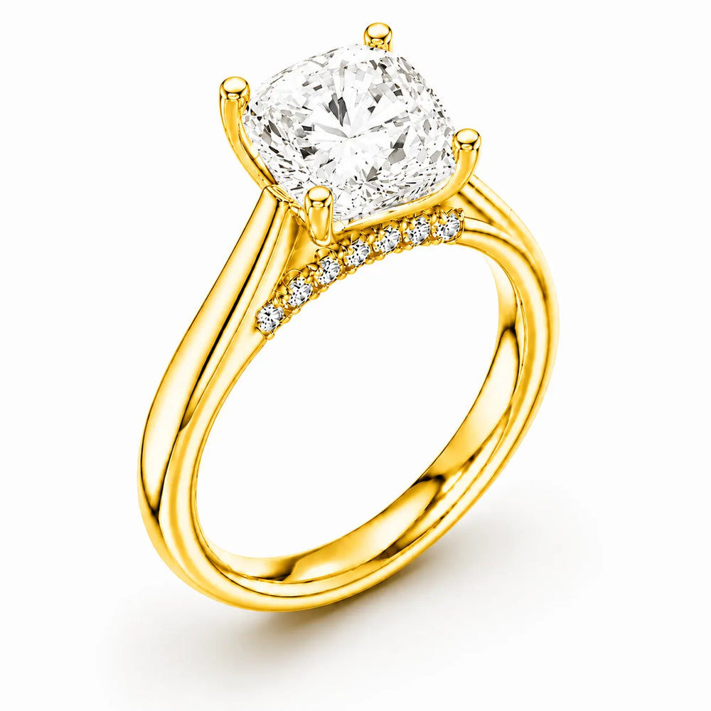 The Aurora Solitaire Side Diamond Engagement Ring
