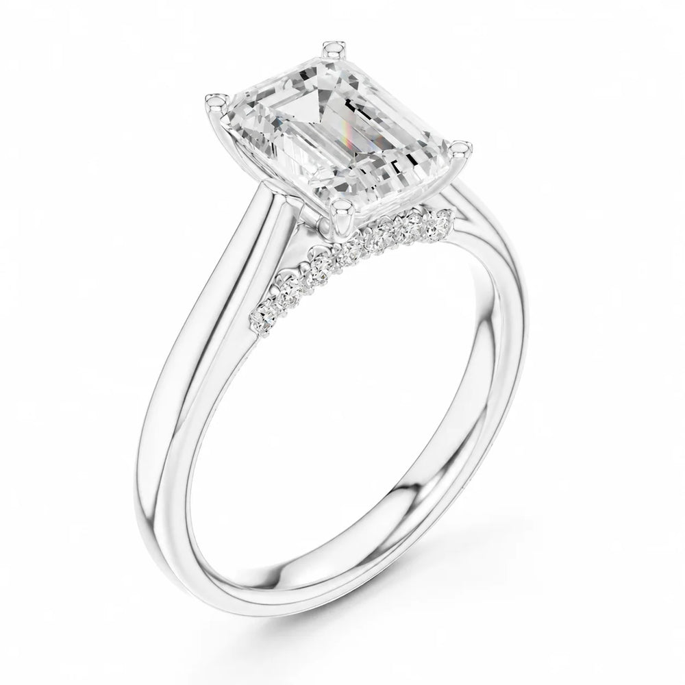 The Aurora Solitaire Side Diamond Engagement Ring
