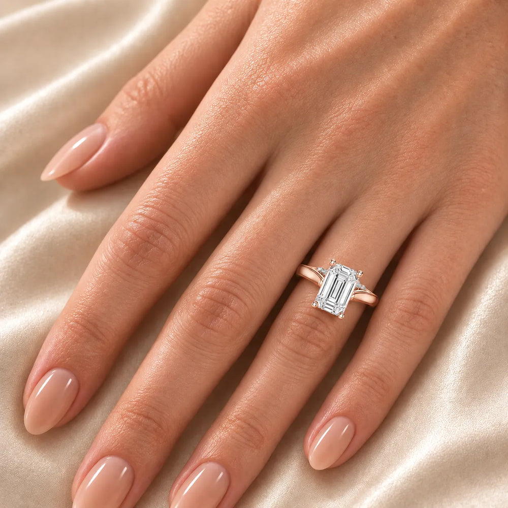 The Aurora Solitaire Side Diamond Engagement Ring