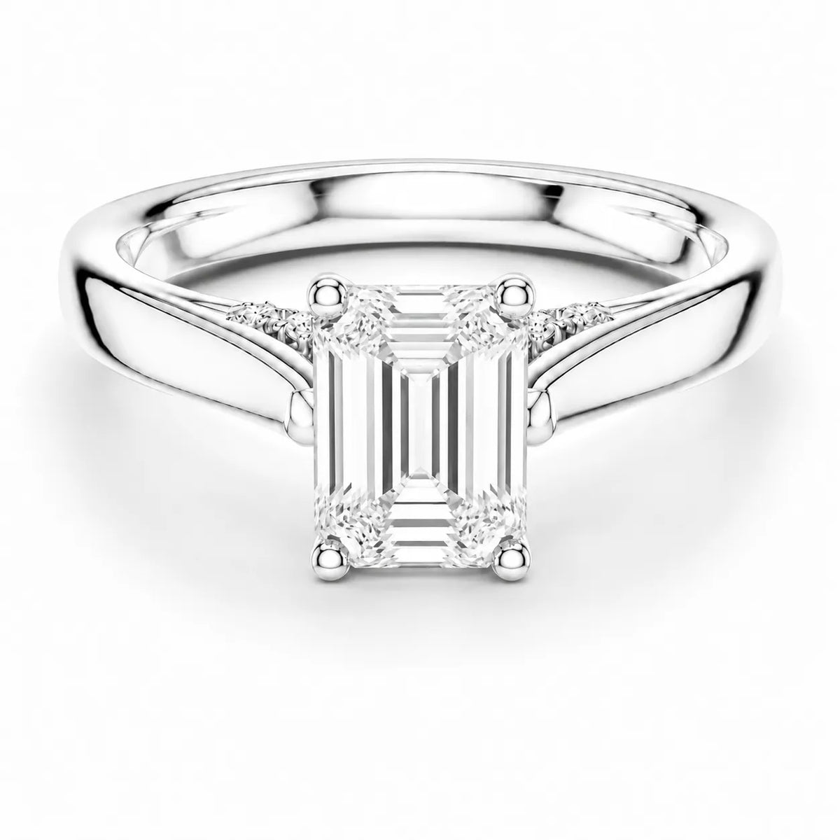The Aurora Solitaire Side Diamond Engagement Ring