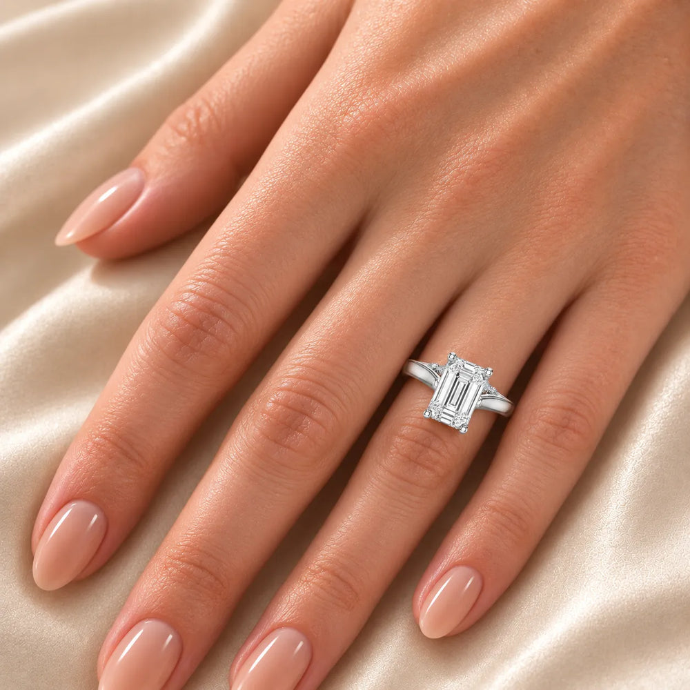 The Aurora Solitaire Side Diamond Engagement Ring