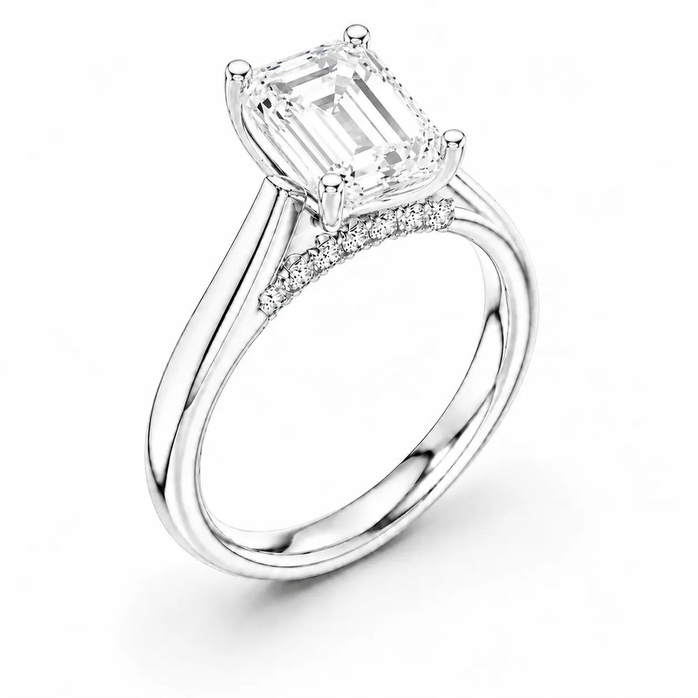 The Aurora Solitaire Side Diamond Engagement Ring
