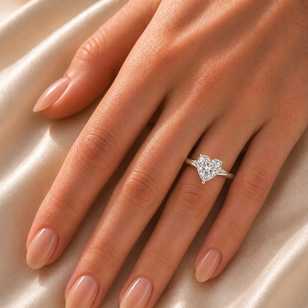 The Aurora Solitaire Side Diamond Engagement Ring