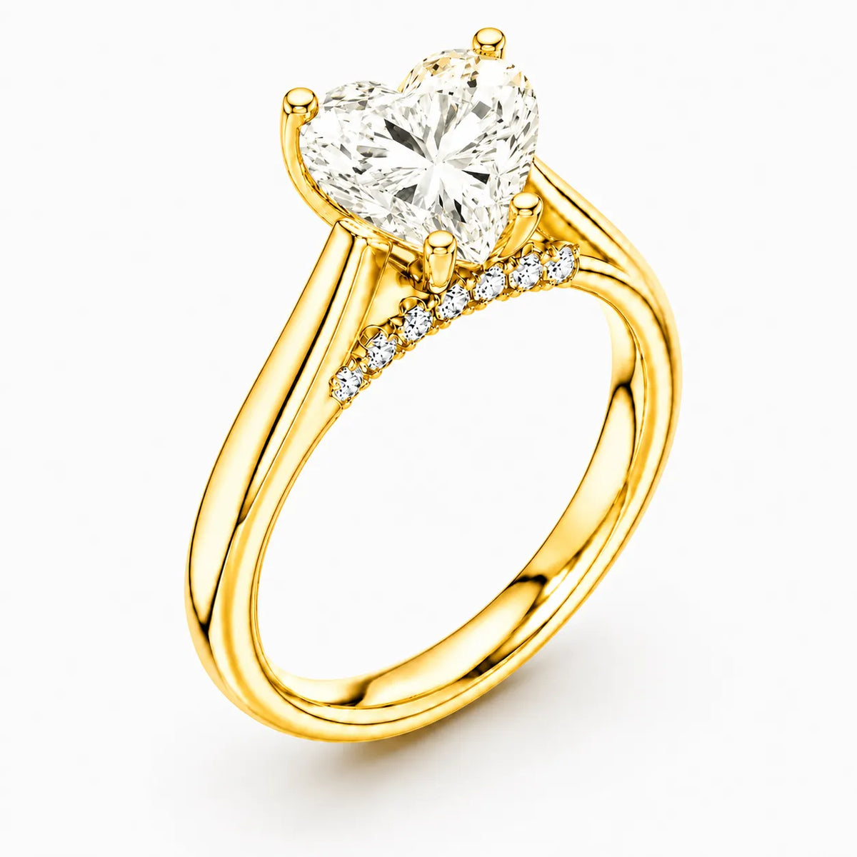 The Aurora Solitaire Side Diamond Engagement Ring