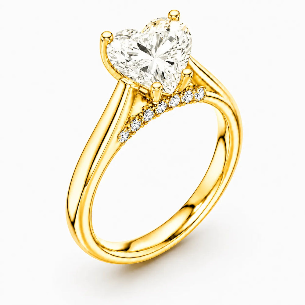 The Aurora Solitaire Side Diamond Engagement Ring