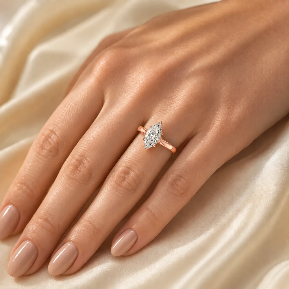 The Aurora Solitaire Side Diamond Engagement Ring