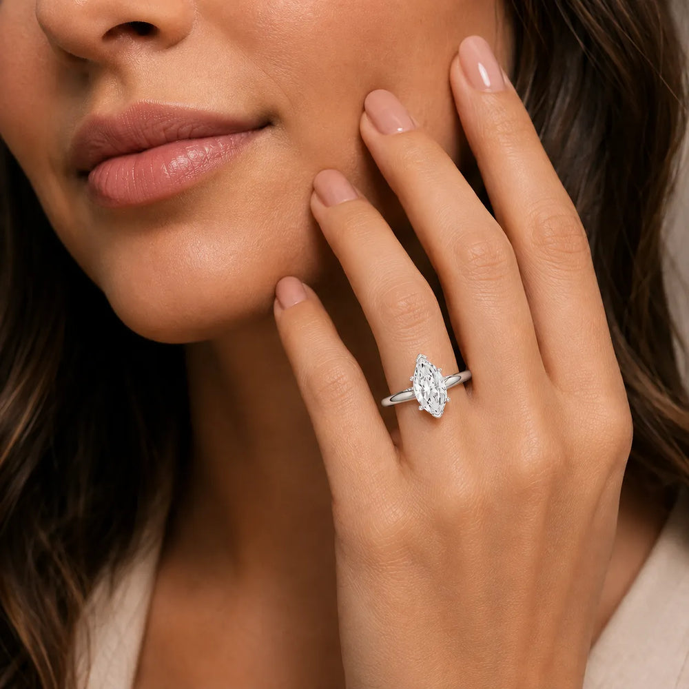The Aurora Solitaire Side Diamond Engagement Ring