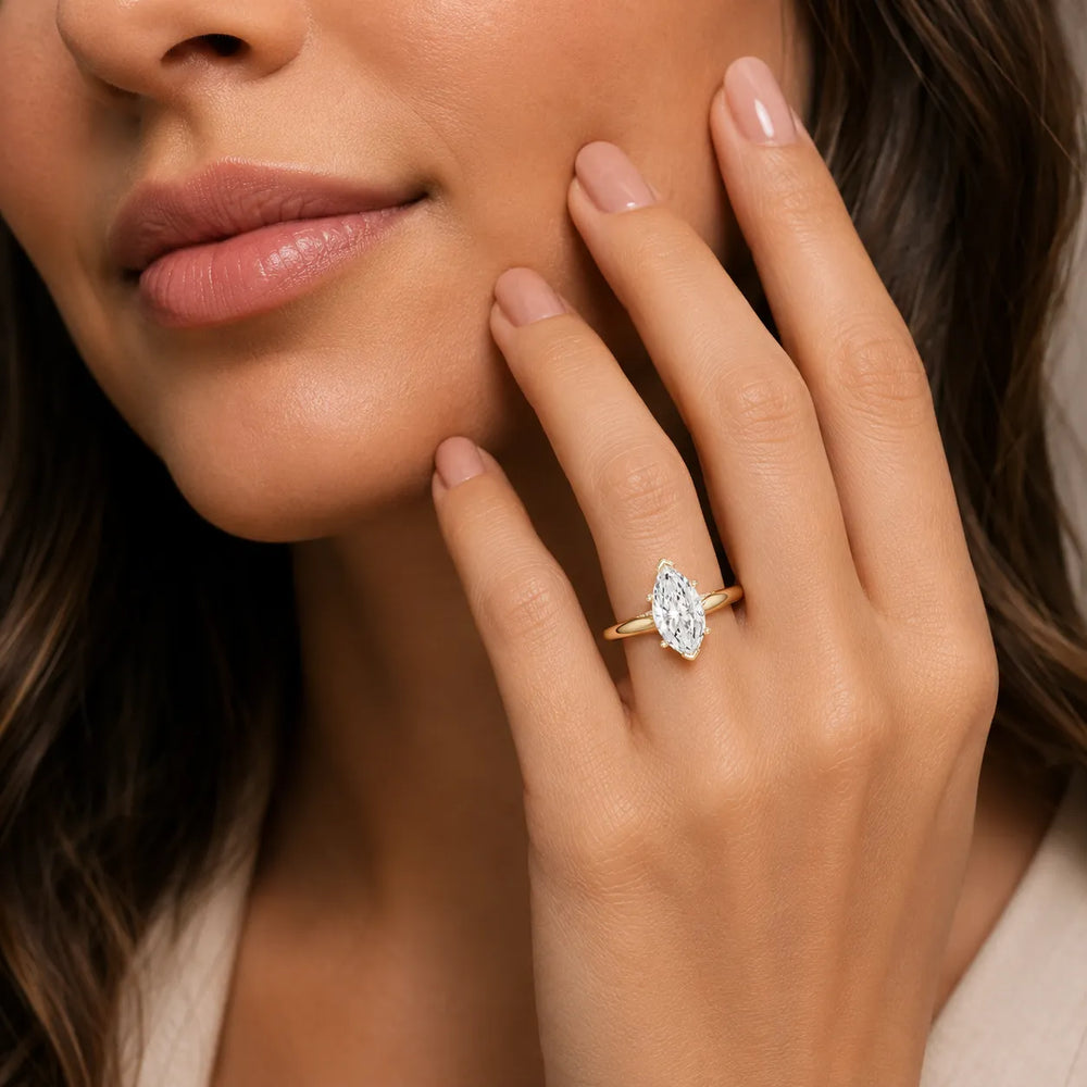 The Aurora Solitaire Side Diamond Engagement Ring