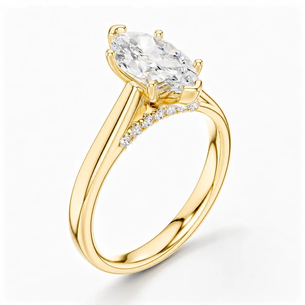 The Aurora Solitaire Side Diamond Engagement Ring