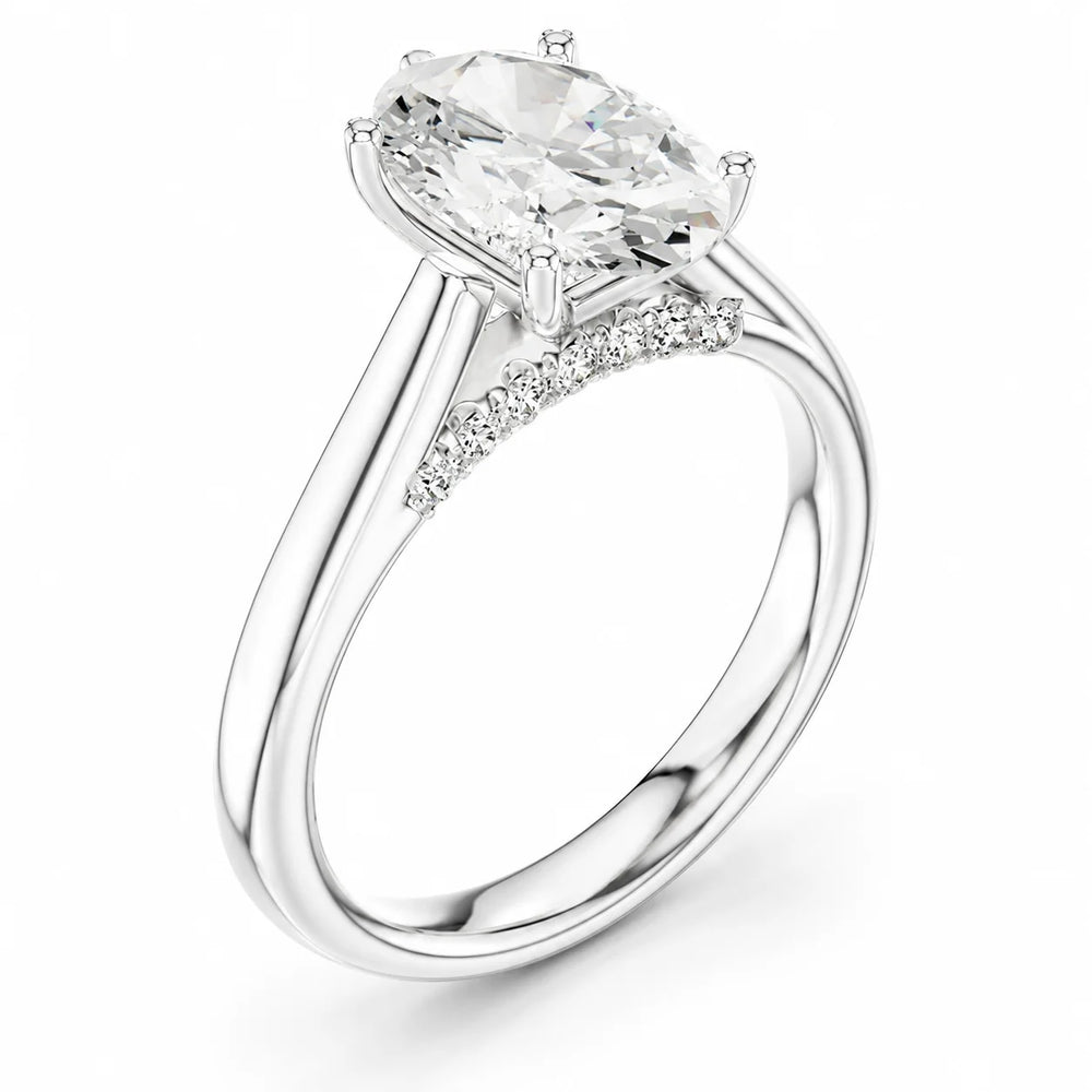 The Aurora Solitaire Side Diamond Engagement Ring