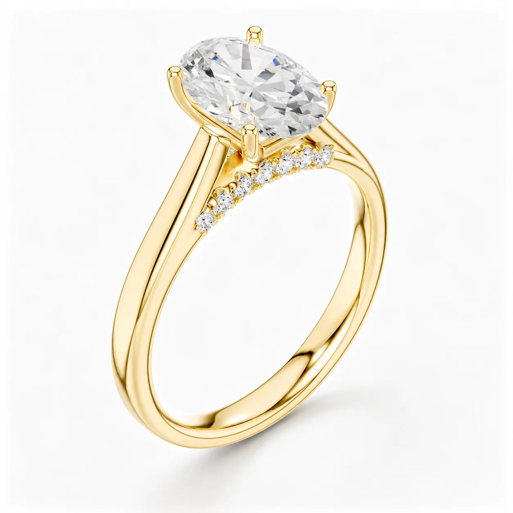 The Aurora Solitaire Side Diamond Engagement Ring