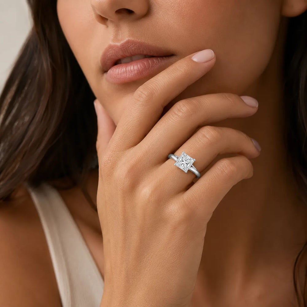 The Aurora Solitaire Side Diamond Engagement Ring