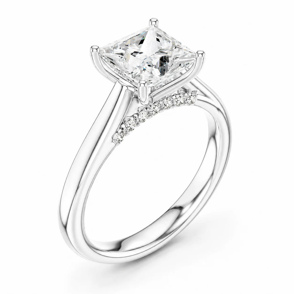 The Aurora Solitaire Side Diamond Engagement Ring