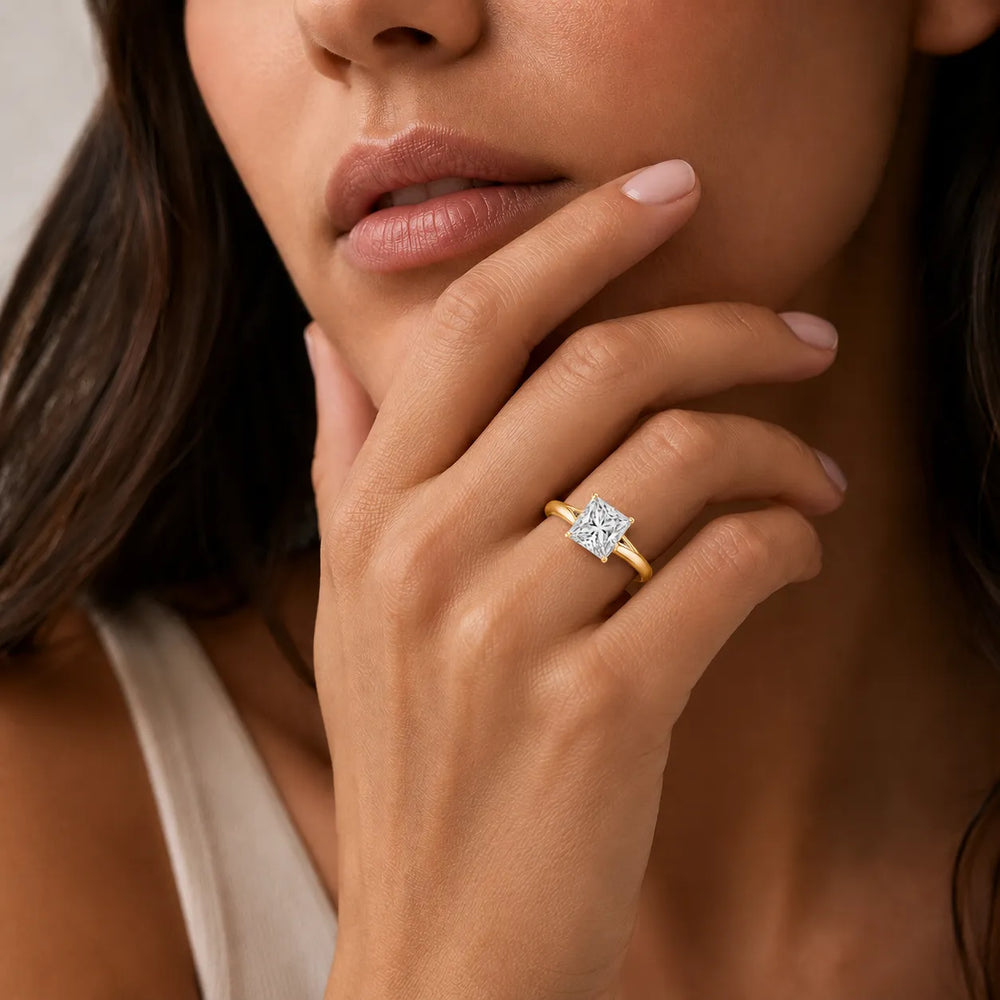 The Aurora Solitaire Side Diamond Engagement Ring