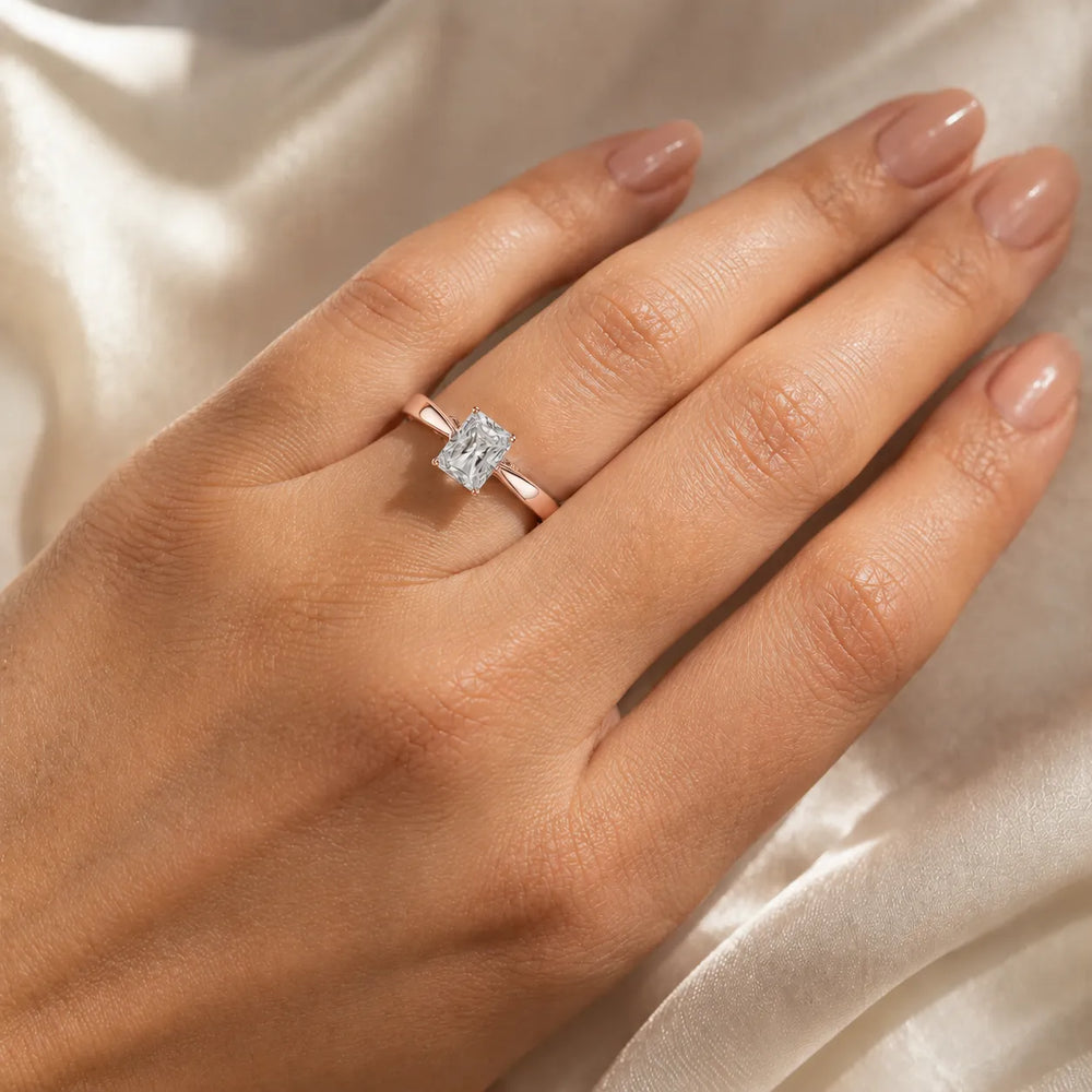 The Aurora Solitaire Side Diamond Engagement Ring