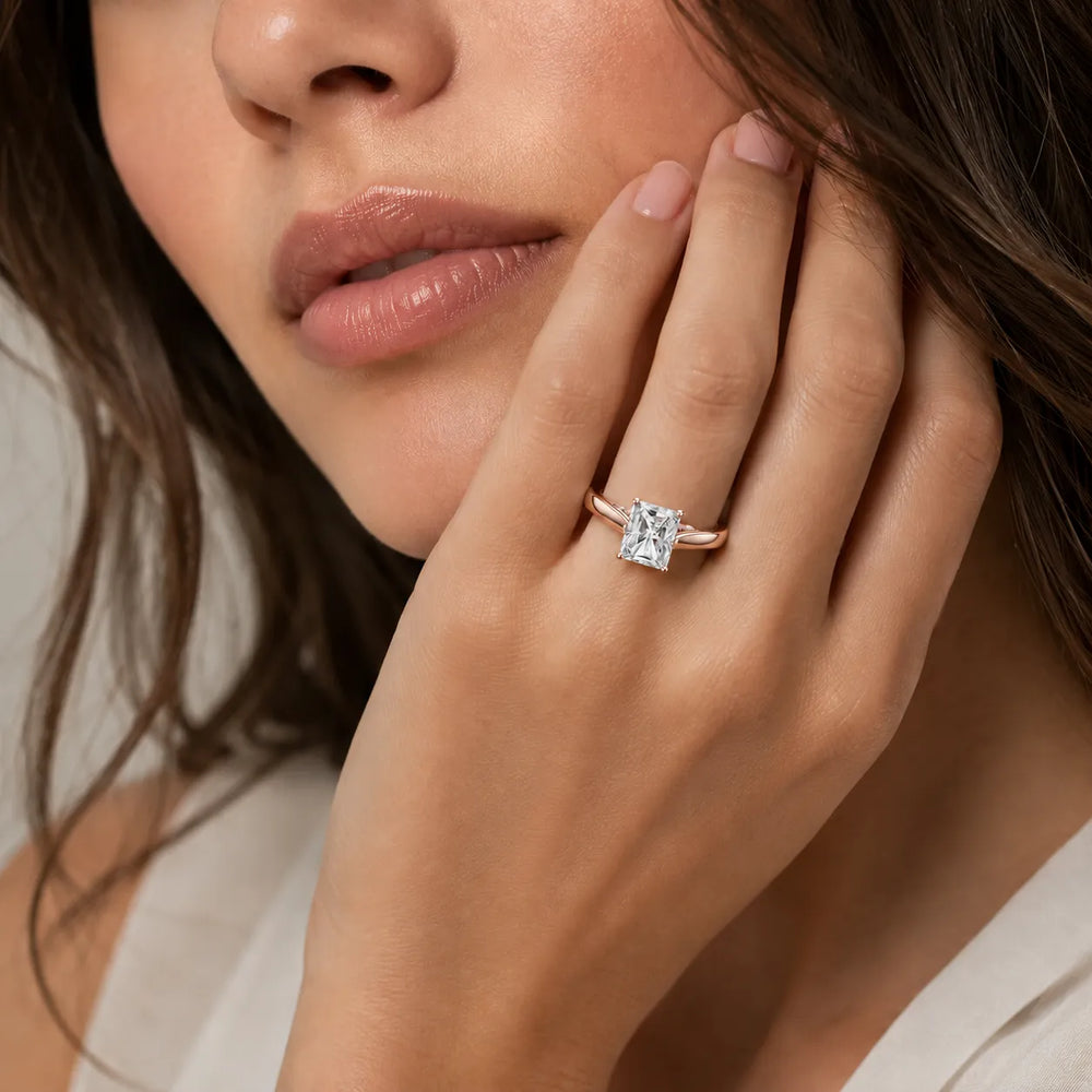 The Aurora Solitaire Side Diamond Engagement Ring