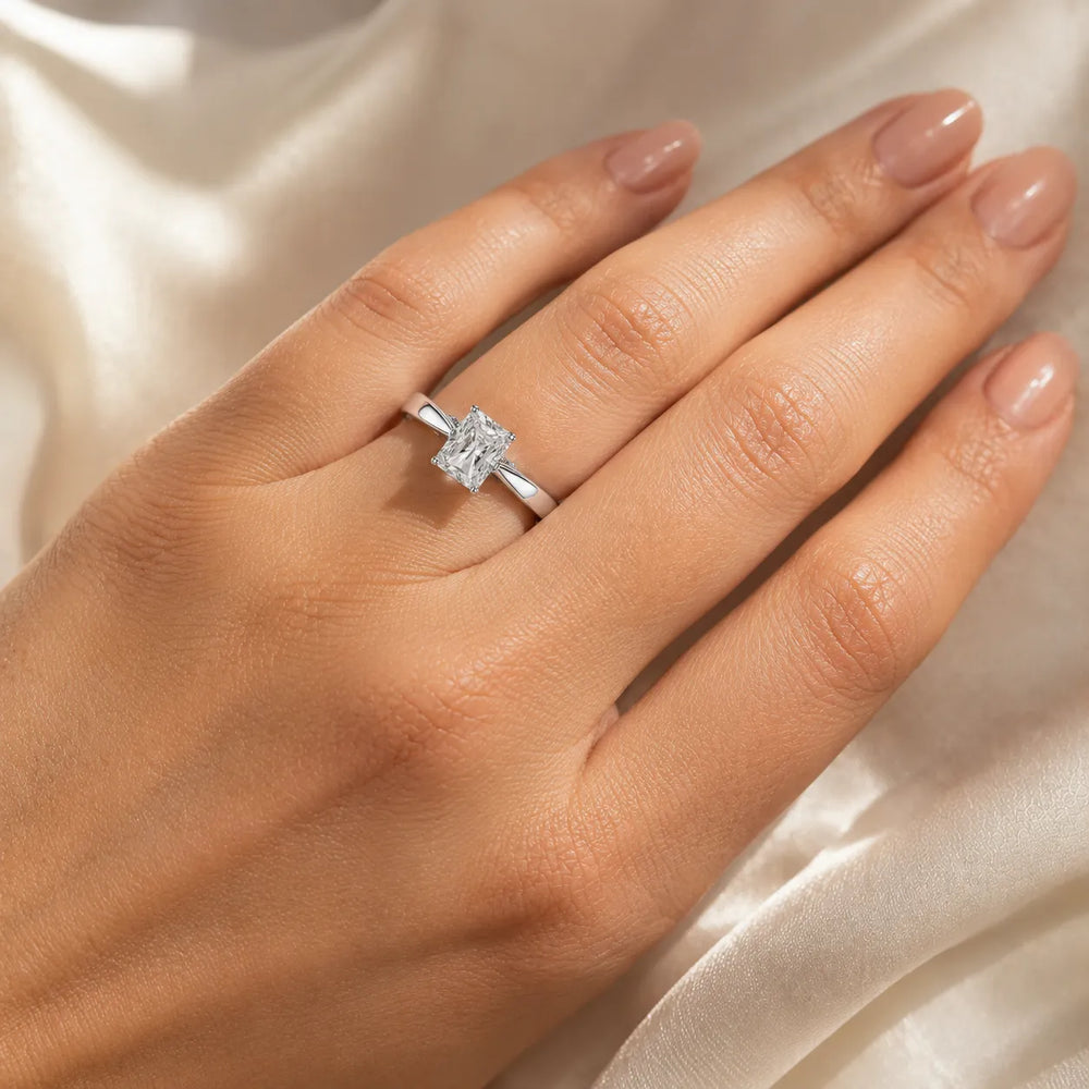 The Aurora Solitaire Side Diamond Engagement Ring