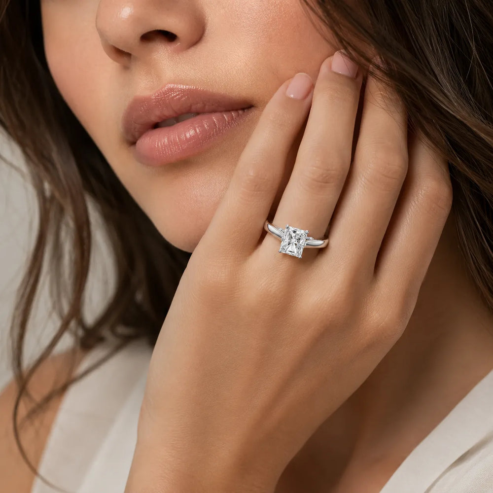 The Aurora Solitaire Side Diamond Engagement Ring