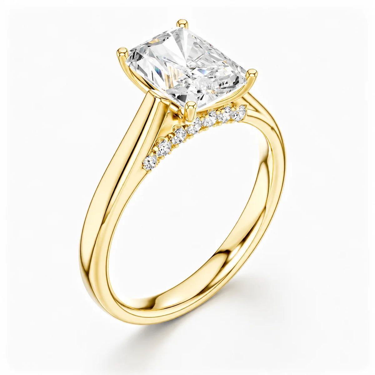 The Aurora Solitaire Side Diamond Engagement Ring