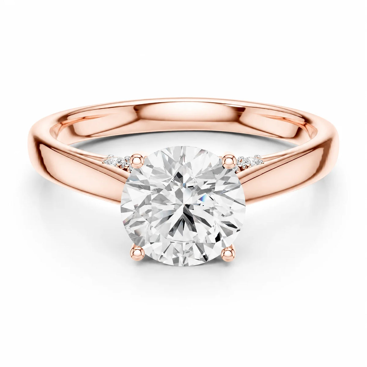 The Aurora Solitaire Side Diamond Engagement Ring