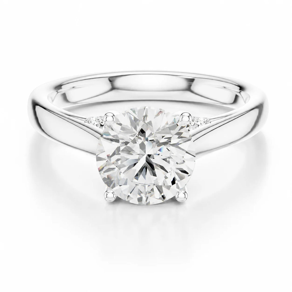 The Aurora Solitaire Side Diamond Engagement Ring