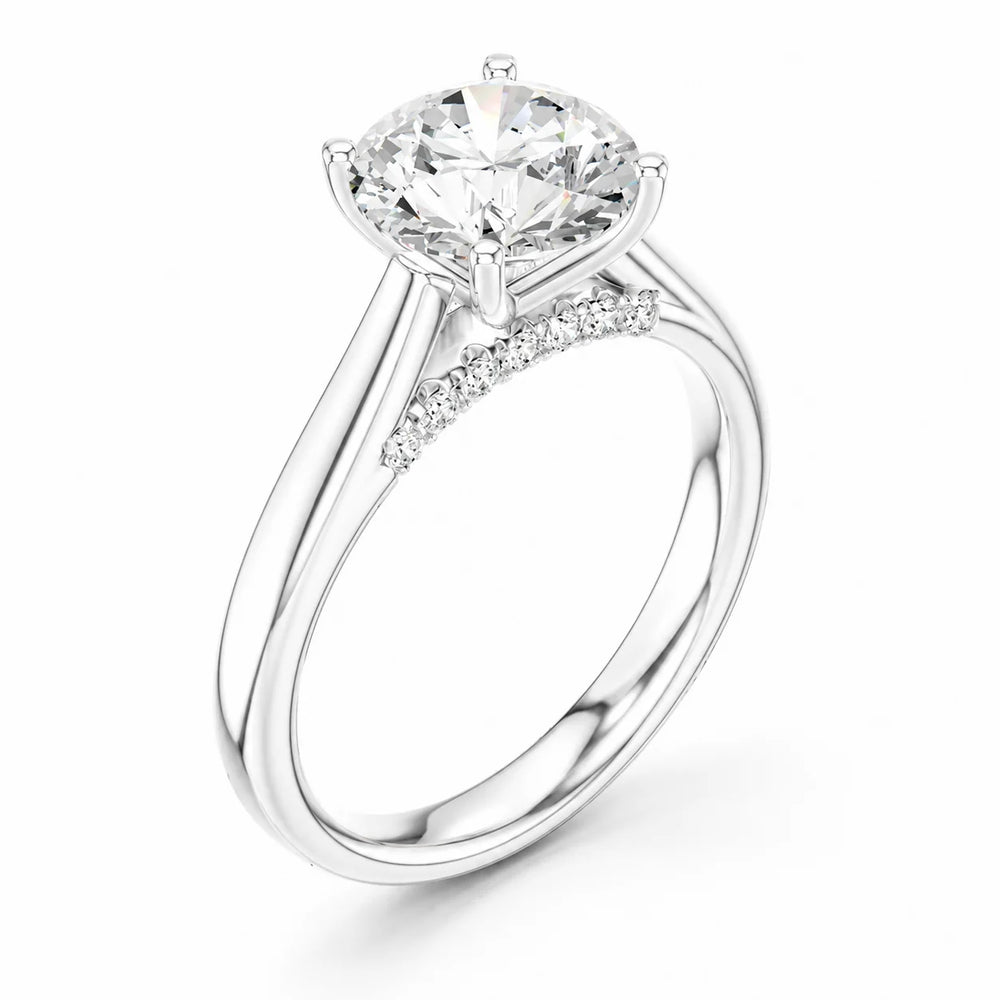 The Aurora Solitaire Side Diamond Engagement Ring