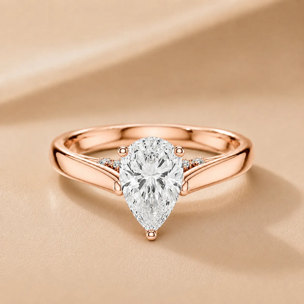 The Aurora Solitaire Side Diamond Engagement Ring