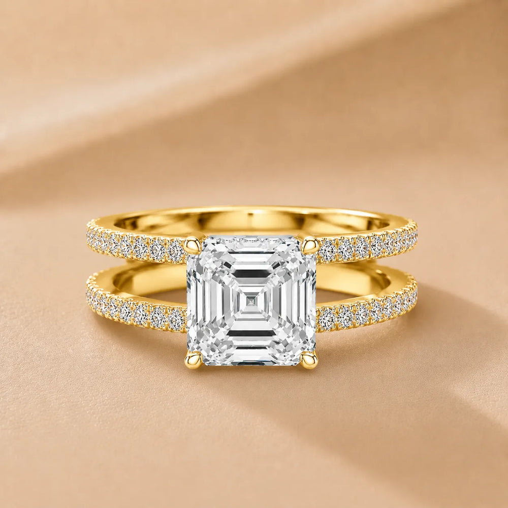 The Twin Halo Majesty Side Diamond Engagement Ring