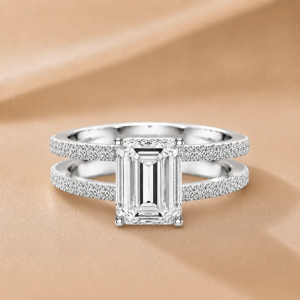 The Twin Halo Majesty Side Diamond Engagement Ring