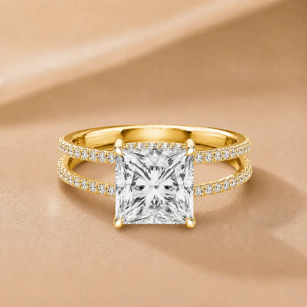 The Twin Halo Majesty Side Diamond Engagement Ring