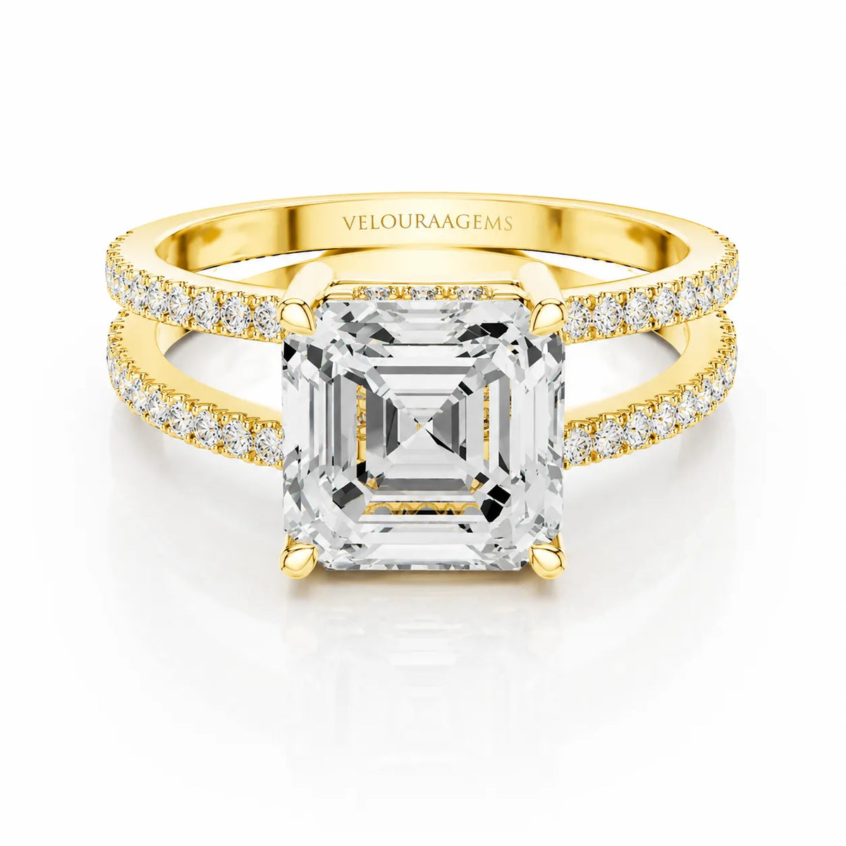 The Twin Halo Majesty Side Diamond Engagement Ring