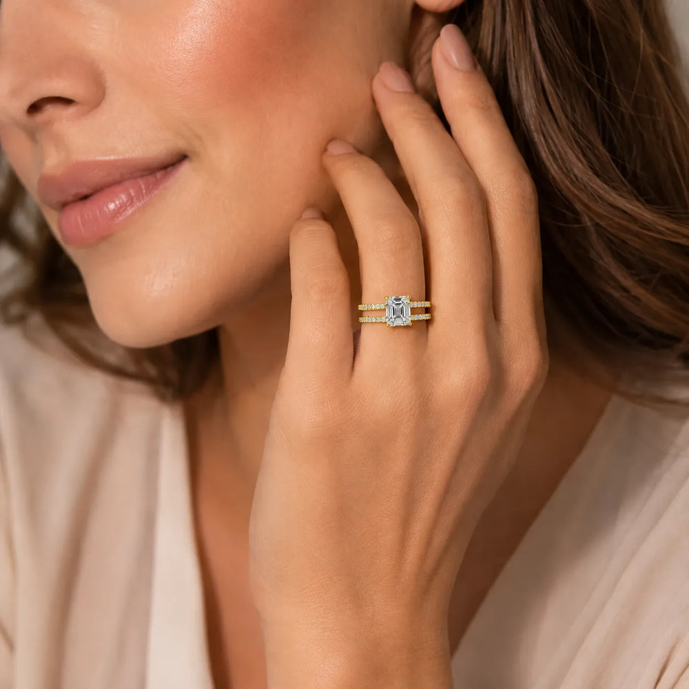 The Twin Halo Majesty Side Diamond Engagement Ring