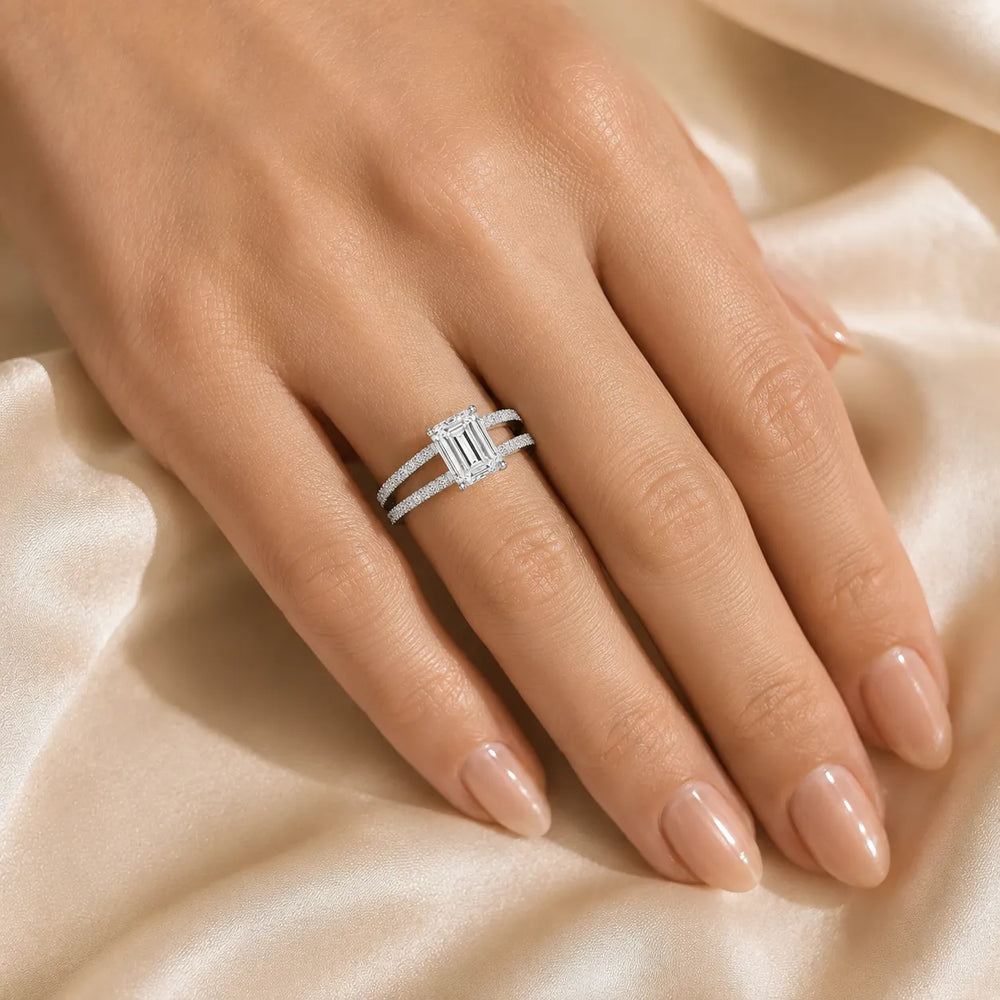 The Twin Halo Majesty Side Diamond Engagement Ring