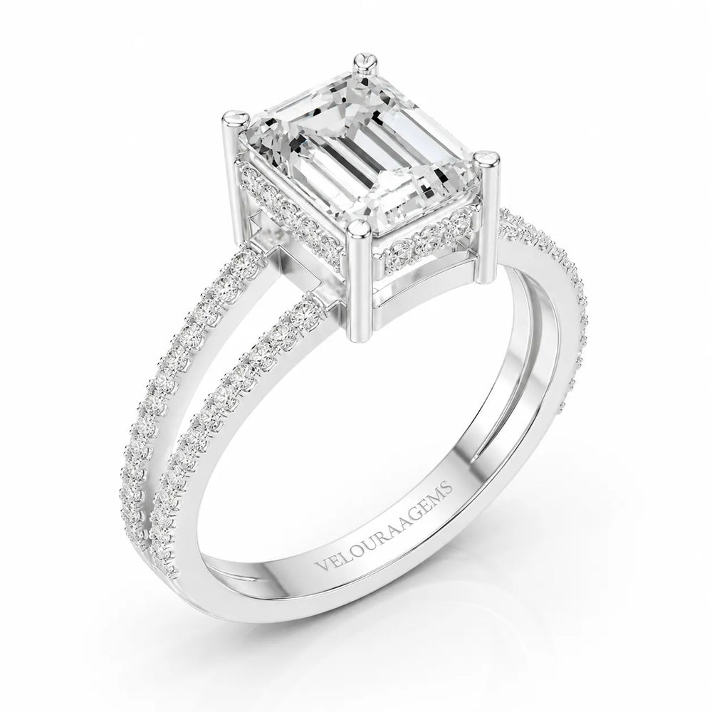 The Twin Halo Majesty Side Diamond Engagement Ring