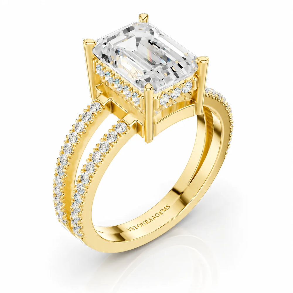 The Twin Halo Majesty Side Diamond Engagement Ring