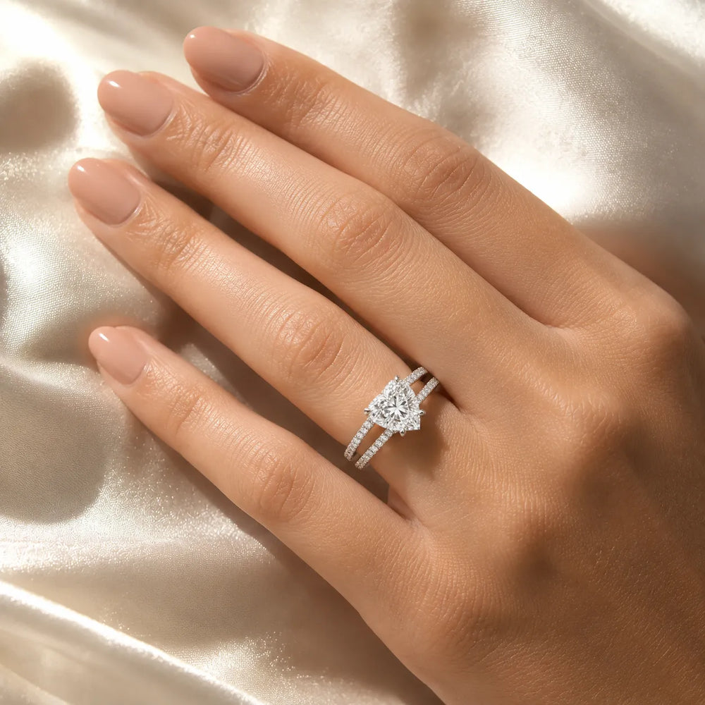 The Twin Halo Majesty Side Diamond Engagement Ring