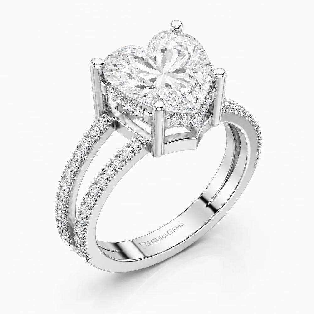 The Twin Halo Majesty Side Diamond Engagement Ring