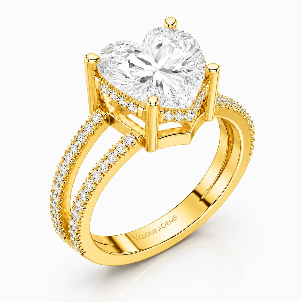 The Twin Halo Majesty Side Diamond Engagement Ring