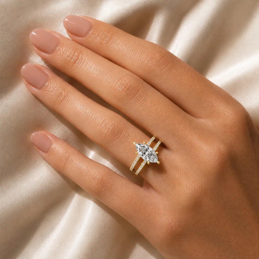 The Twin Halo Majesty Side Diamond Engagement Ring